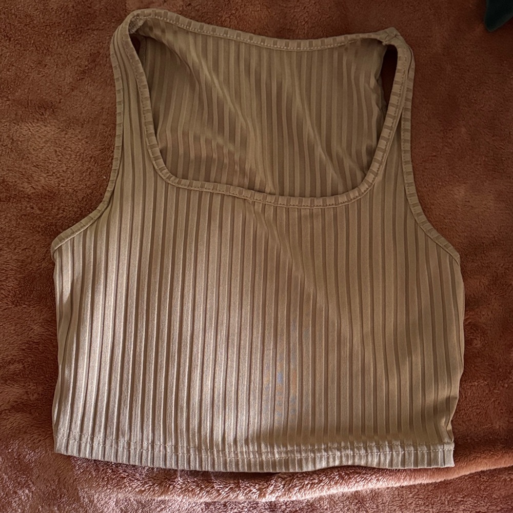 SHEIN Ribbed Brown Tank Top